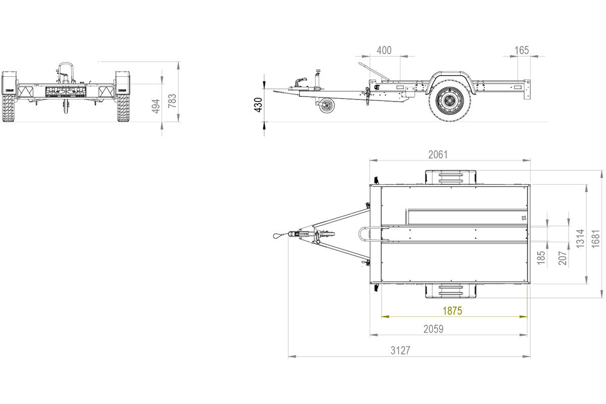 Trailerwald Moto – Anhänger 2200×1303 mm, 750 kg zGG