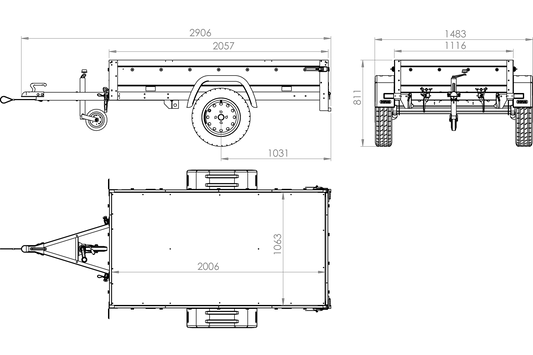 Trailerwald Garden Trailer 200 Kipp – Anhänger 2006×1063 mm, 750 kg zGG