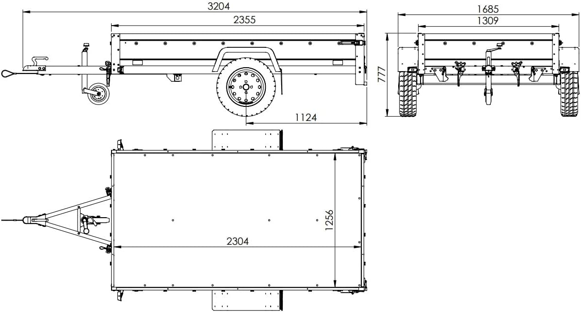 Trailerwald Garden Trailer 230 Kipp 750 kg – mit Stützrad, blauer Hochplane und Hochspriegel