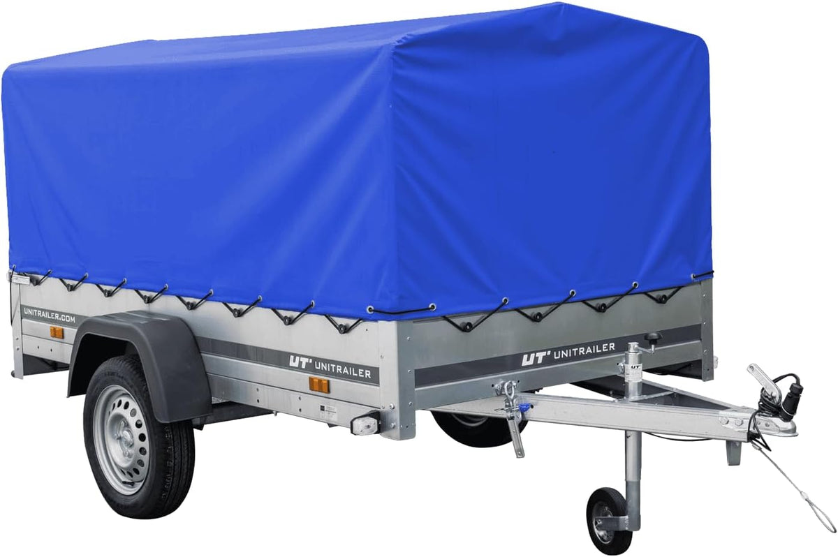 Trailerwald Garden Trailer 230 Kipp 750 kg – mit Stützrad, blauer Hochplane und Hochspriegel