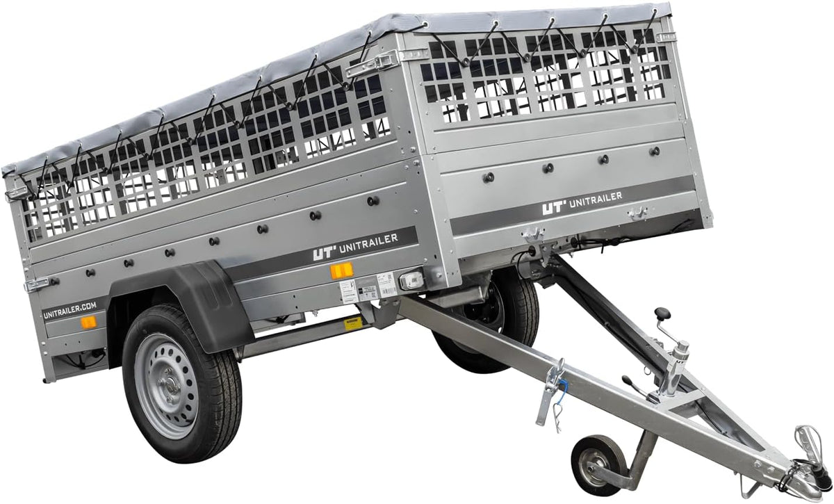 Trailerwald Garden Trailer 230 Kipp 750 kg – mit Gitteraufsatz, Flachplane und Stützrad