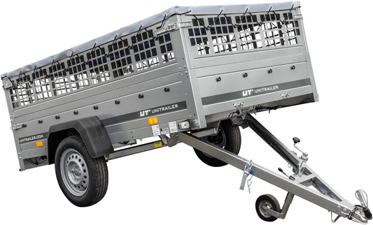 Trailerwald Garden Trailer 230 Kipp 750 kg – mit Gitteraufsatz, Flachplane und Stützrad