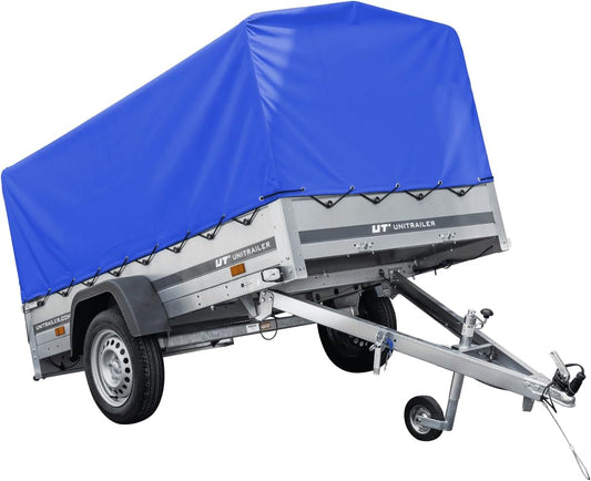 Trailerwald Garden Trailer 230 Kipp 750 kg – mit Stützrad, blauer Hochplane und Hochspriegel