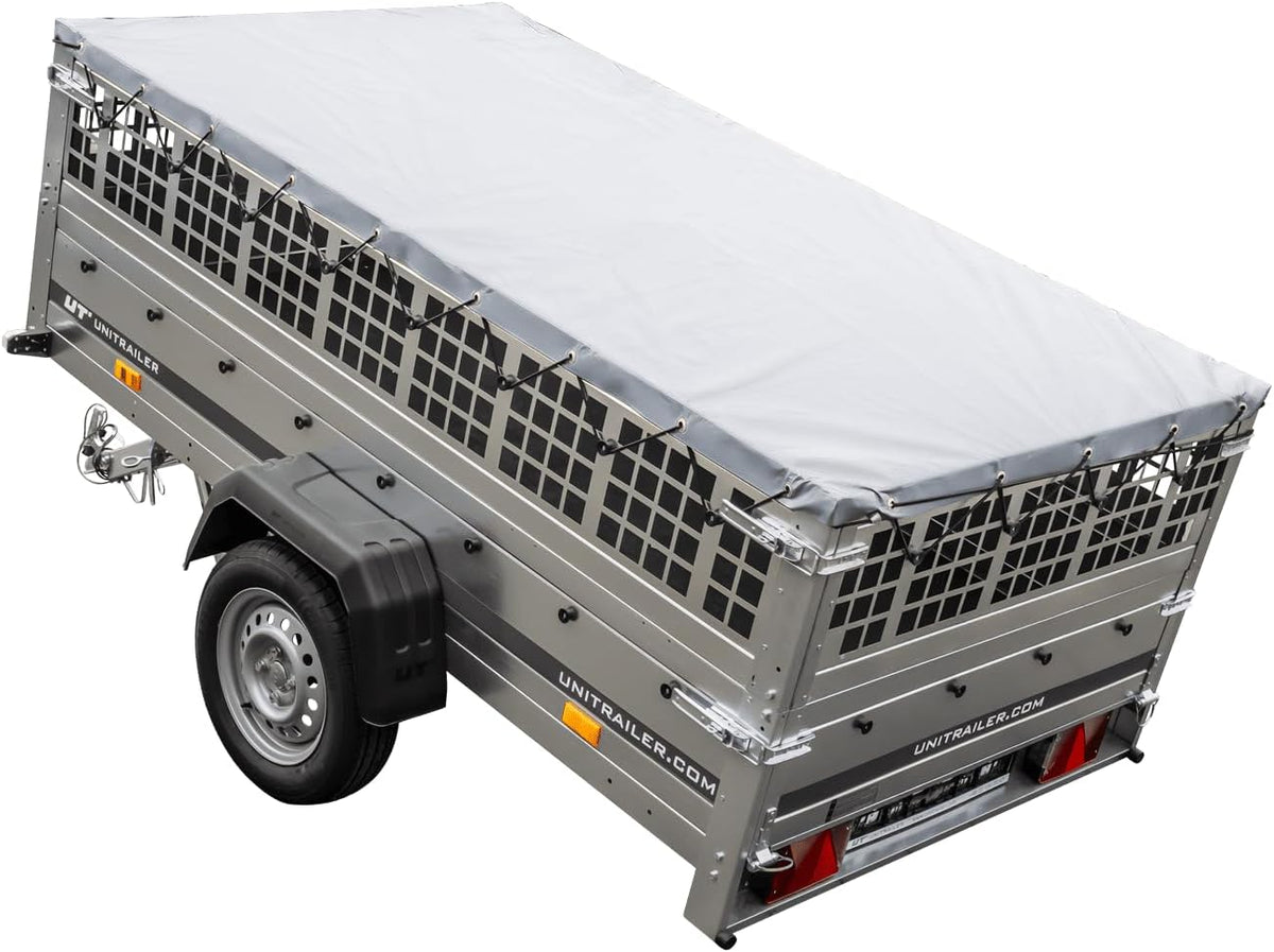 Trailerwald Garden Trailer 230 Kipp 750 kg – mit Gitteraufsatz, Flachplane und Stützrad