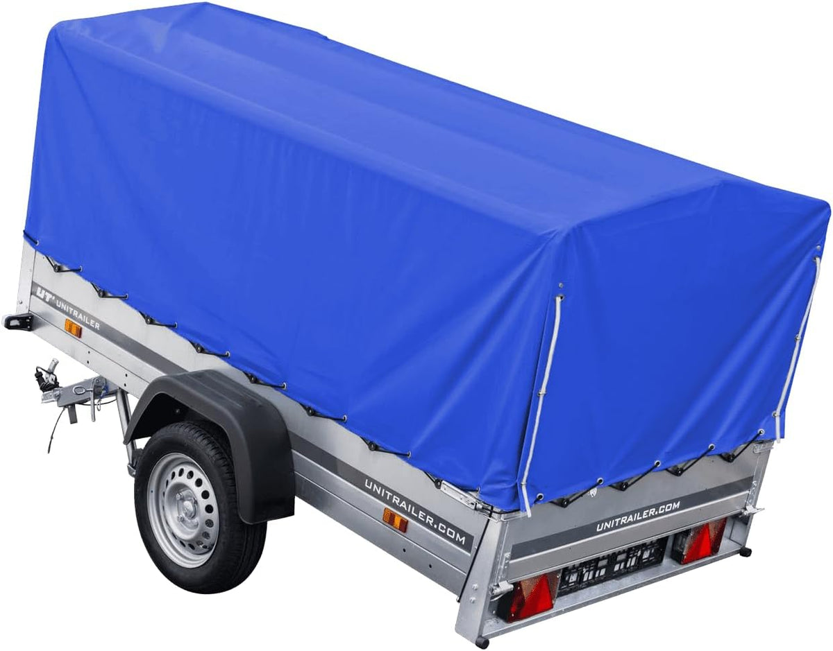 Trailerwald Garden Trailer 230 Kipp 750 kg – mit Stützrad, blauer Hochplane und Hochspriegel