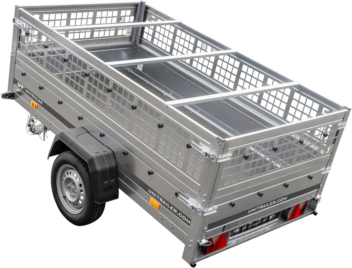 Trailerwald Garden Trailer 230 Kipp 750 kg – mit Gitteraufsatz, Flachplane und Stützrad