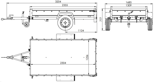 Trailerwald Garden 230 KIPP ALU – Anhänger 2305×1256 mm, 750 kg zGG