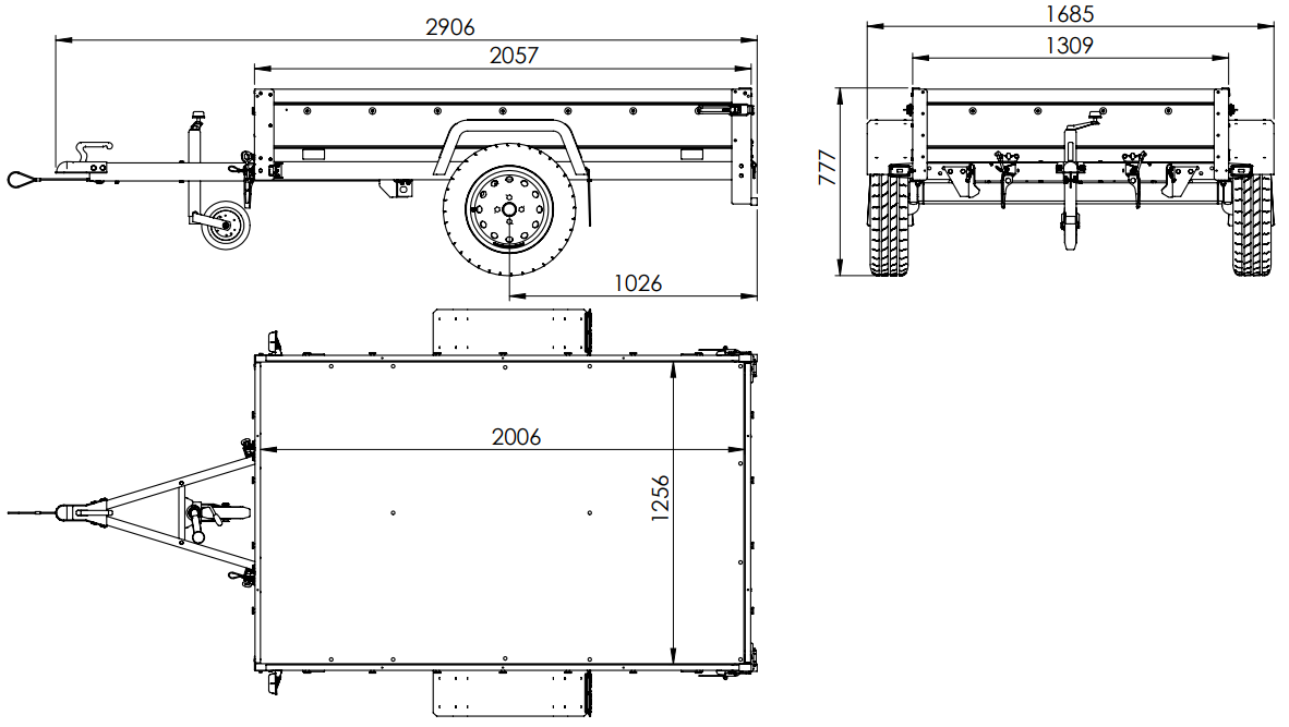 Trailerwald Garden Trailer 201 Kipp – Anhänger 2006×1256 mm, 750 kg zGG